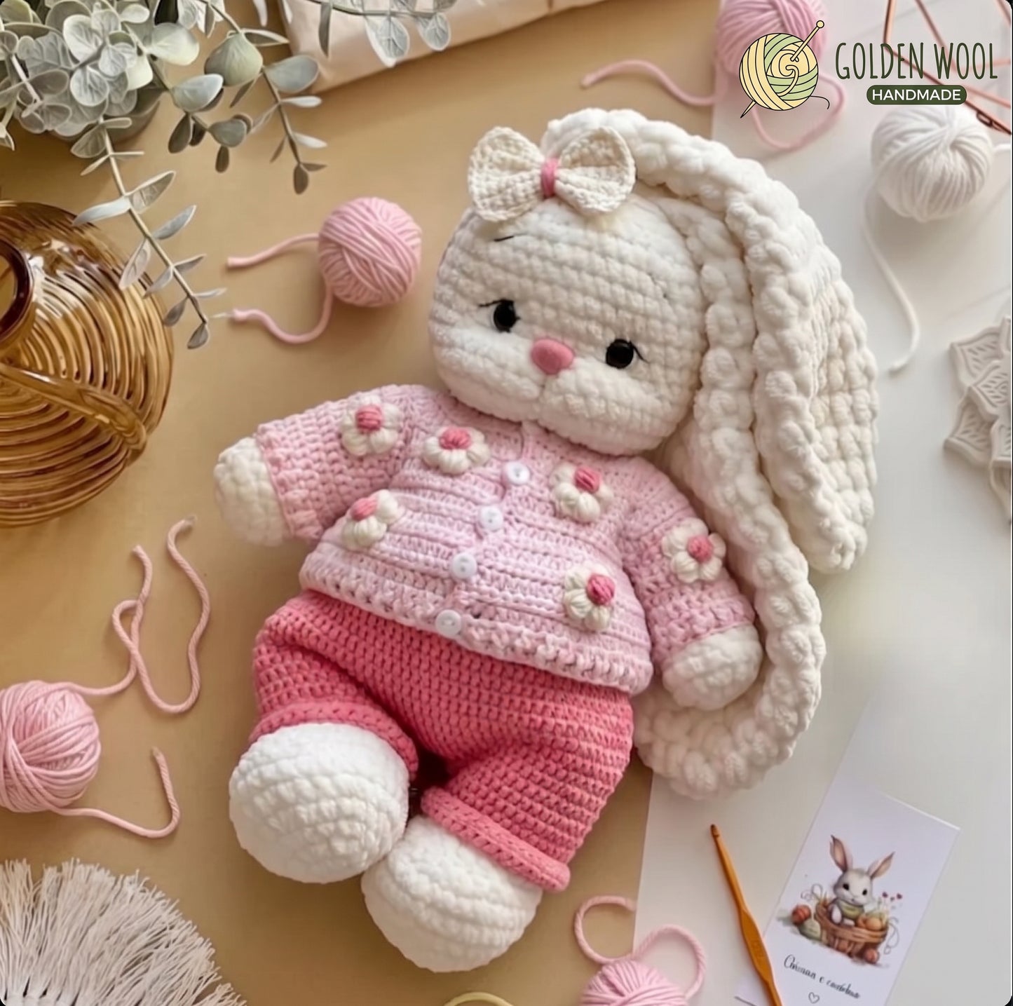 Cherry Bear Duo Crochet Outfit Pattern PDF | 2 Bunny Clothes Patterns - Golden Wool
