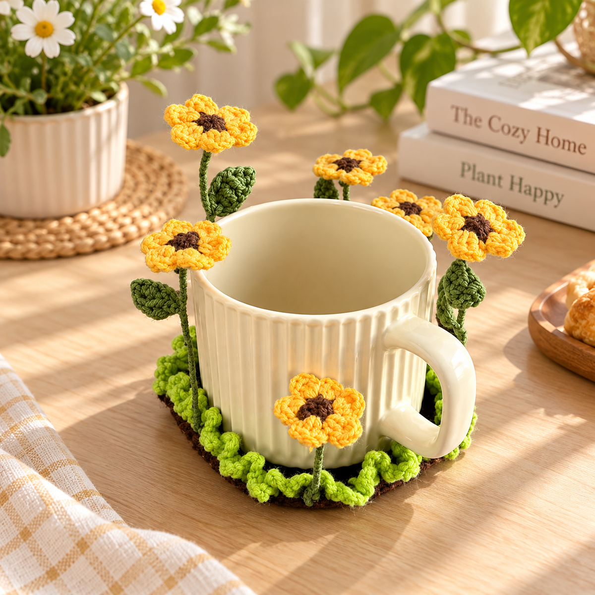 10+ Crochet Flower Coaster Patterns PDF – Popping Flower Coasters, Sunflower, Rose & Mushroom Crochet Coasters
