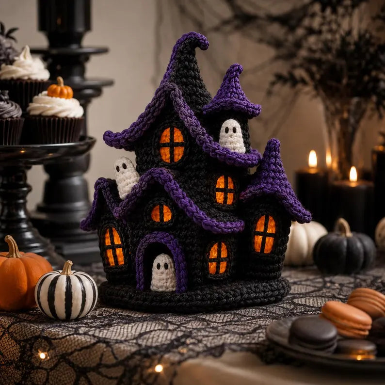 Halloween Haunted House Crochet Pattern PDF | Gothic Witch House Amigurumi | Ghost Crochet Decor | Spooky Halloween Decoration | Digital Download