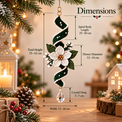 Crochet Christmas Wind Spinner Pattern | Poinsettia Hanging Ornament | Spiral Christmas Decor | Crochet PDF | Instant Download