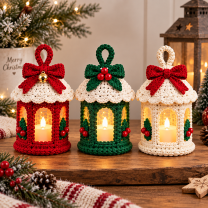Christmas Lantern Crochet Pattern | Christmas Ornament Crochet | Holiday Lantern Decor | Crochet Christmas PDF | Instant Download