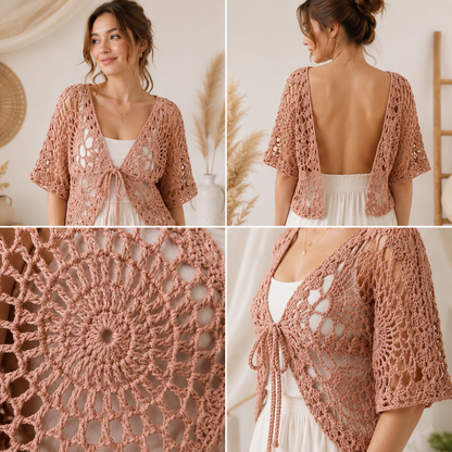 Butterfly Wing Cardigan Crochet Pattern PDF | Lace Crochet Cardigan Tutorial | Boho Shrug Pattern | Instant Digital Download