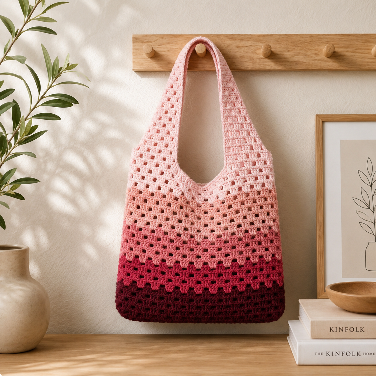 Granny Stitch Tote Bag Crochet Pattern PDF | Ombre Market Bag Tutorial | Beginner Crochet Bag Pattern | Instant Digital Download