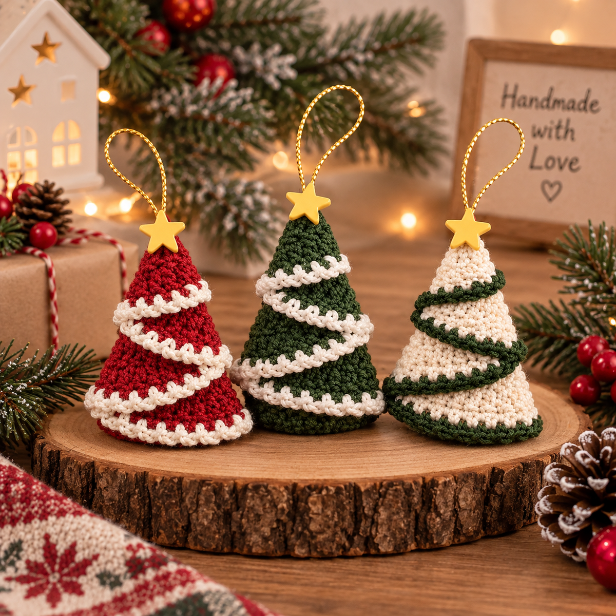 Crochet Christmas Tree Ornament Pattern | Mini Christmas Tree Crochet | Holiday Tree Decoration | Christmas PDF Pattern | Instant Download