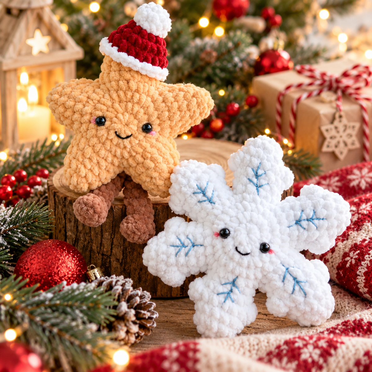 7 in 1 Christmas Gingerbread Crochet Pattern Bundle – 7 Holiday Amigurumi Ornaments PDF