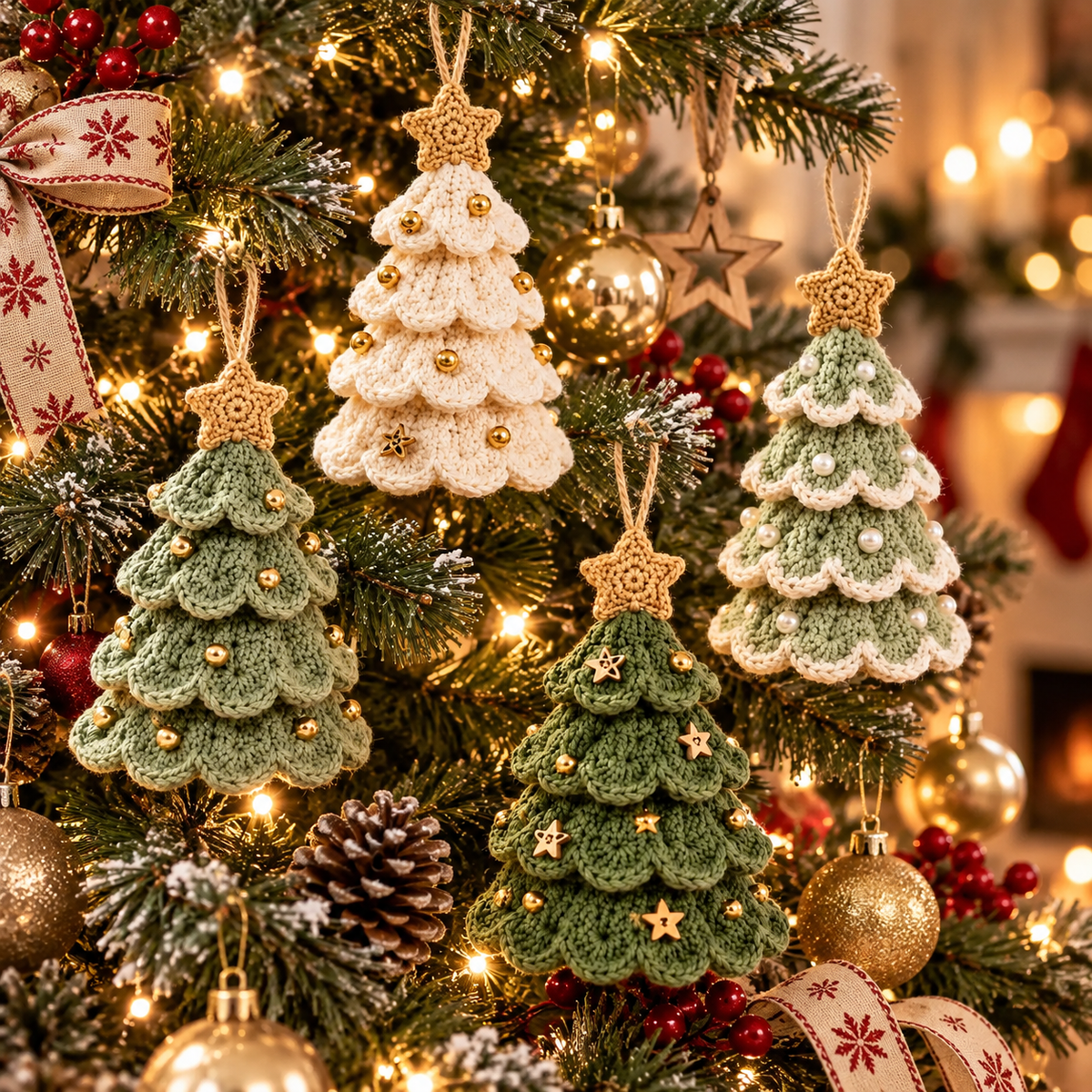 Crochet Christmas Tree Ornament Pattern | Scalloped Christmas Tree | Holiday Crochet Decor | Christmas PDF Pattern | Instant Download