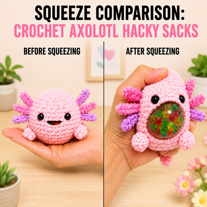 Golden Wool™ | Crochet Hacky Sack Animals | Handmade Squishy Stress Ball Collection | Amigurumi Fidget Toys | Cute Animal Sensory Gift | Kawaii Desk Buddies