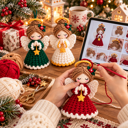 Crochet Christmas Angel Ornament Pattern – Mini Angel Amigurumi PDF