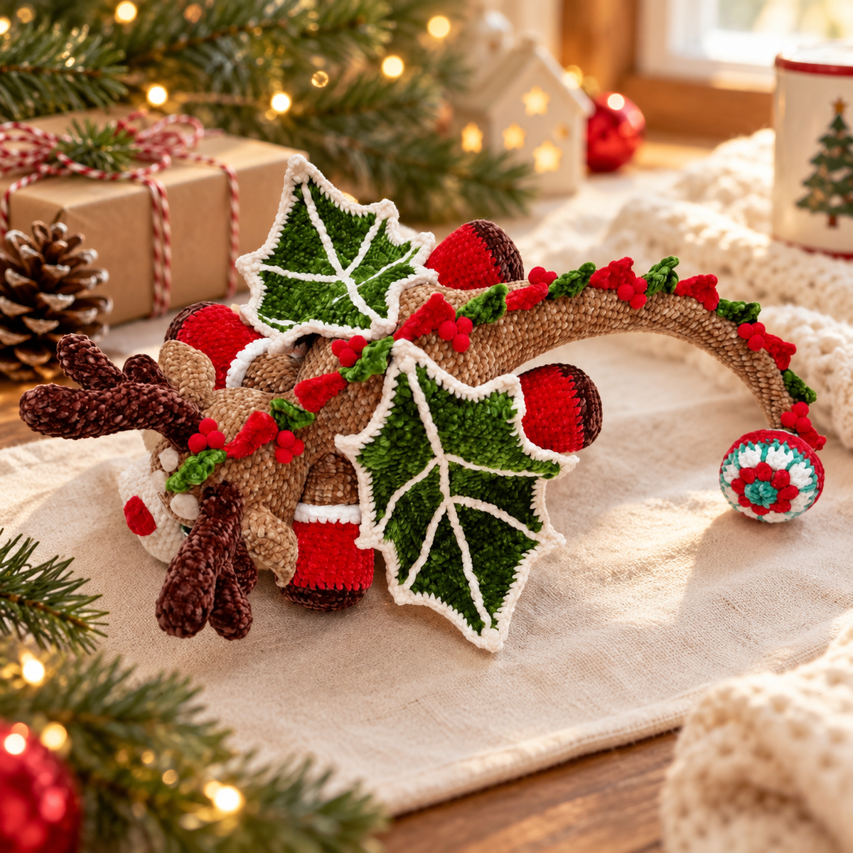 Christmas Reindeer Dragon Crochet Pattern – Holiday Dragon Amigurumi PDF