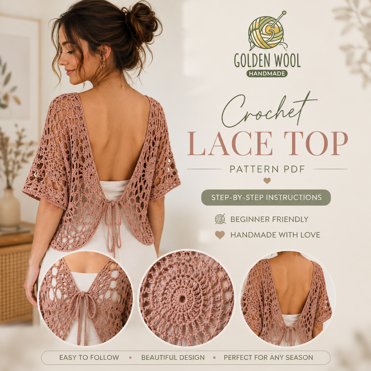 Butterfly Wing Cardigan Crochet Pattern PDF | Lace Crochet Cardigan Tutorial | Boho Shrug Pattern | Instant Digital Download