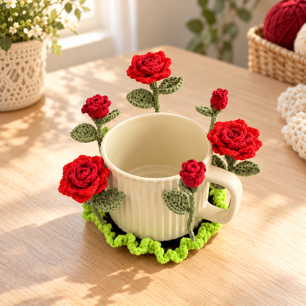 10+ Crochet Flower Coaster Patterns PDF – Popping Flower Coasters, Sunflower, Rose & Mushroom Crochet Coasters
