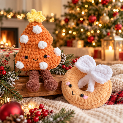 7 in 1 Christmas Gingerbread Crochet Pattern Bundle – 7 Holiday Amigurumi Ornaments PDF