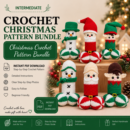 Christmas Crochet Pattern Bundle | Santa Elf Snowman Amigurumi | 3 in 1 Holiday Crochet PDF | Christmas Gift Decor