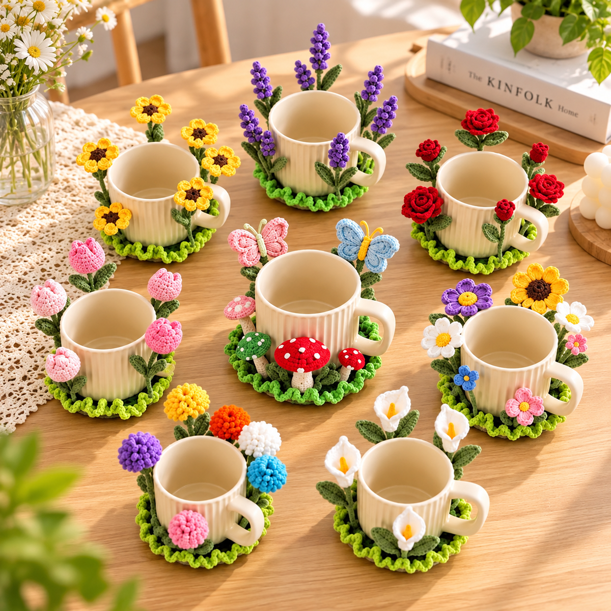 10+ Crochet Flower Coaster Patterns PDF – Popping Flower Coasters, Sunflower, Rose & Mushroom Crochet Coasters