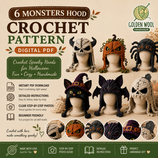Crochet Costume Hood Pattern Bundle | 6 Halloween Designs PDF | Beginner PDF Pattern