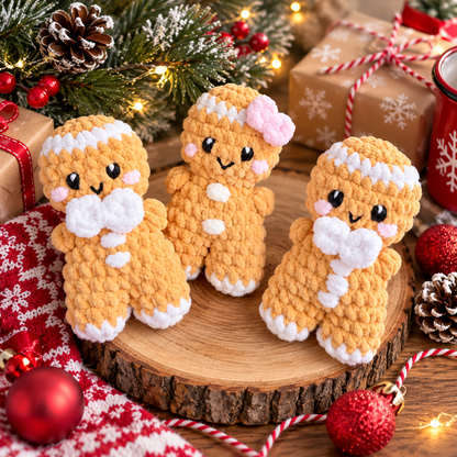 7 in 1 Christmas Gingerbread Crochet Pattern Bundle – 7 Holiday Amigurumi Ornaments PDF