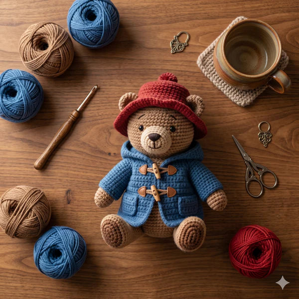 Amigurumi Bear Crochet Pattern | Beginner-Friendly PDF, Duffle Coat, Hat Toy - Golden Wool