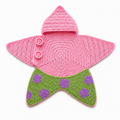 Crochet Baby Star Onesie Suit Pattern PDF | Hooded Newborn Star Cocoon | Baby Sleep Sack | Beginner-Friendly Baby Bunting | Instant Download