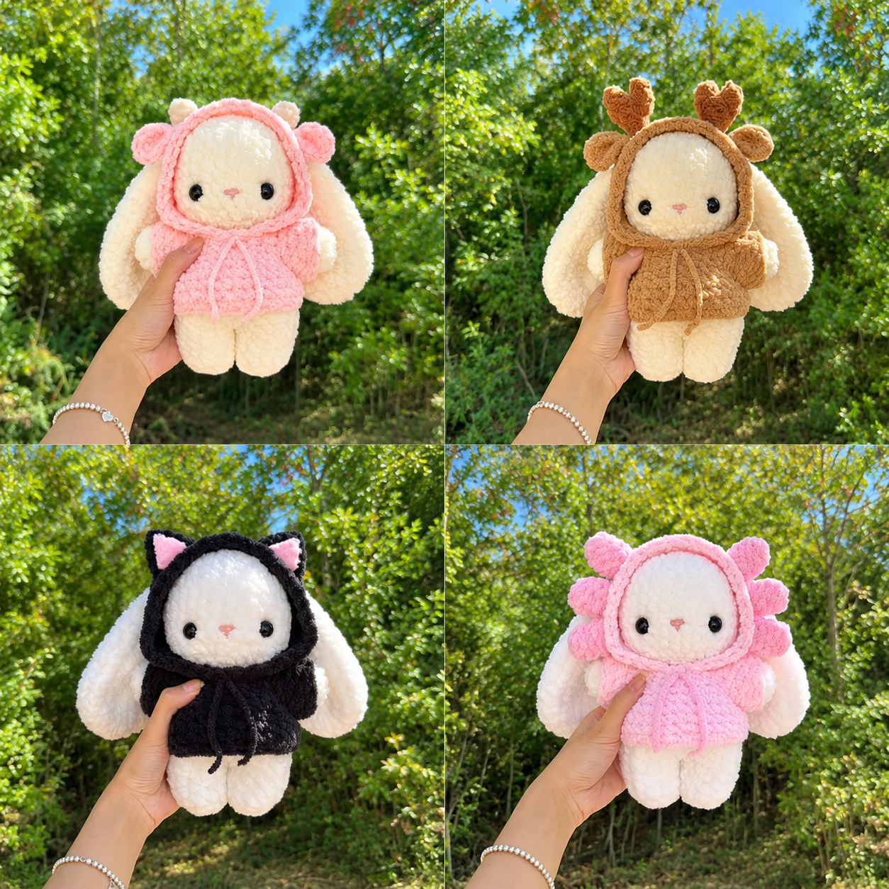 9-in-1 Baby Bunny Hoodie Crochet Pattern Bundle PDF – Cute Bunny with Interchangeable Animal Hoodies | Digital Download with Step-by-Step Video Tutorial