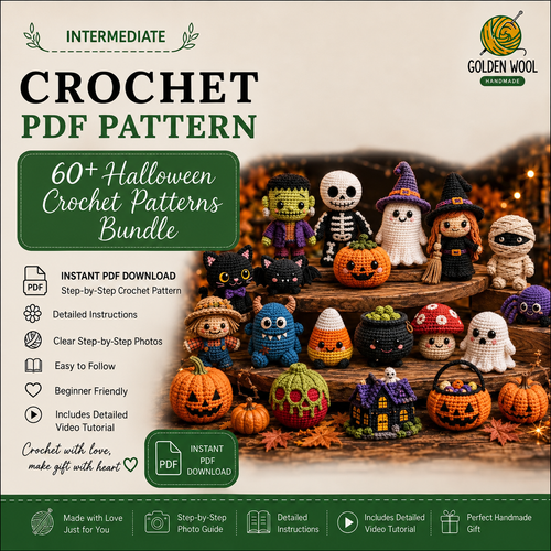 60+ Halloween Crochet Patterns Bundle – Cute & Spooky Amigurumi PDF Patterns