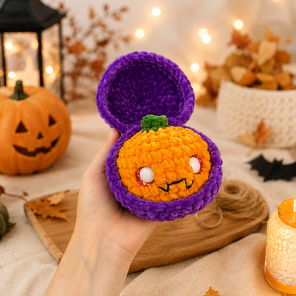 Halloween Dumpling & Steamer Crochet Pattern PDF – Cute Kawaii Amigurumi Plushies | Beginner Digital Download with Step-by-Step Video Tutorial