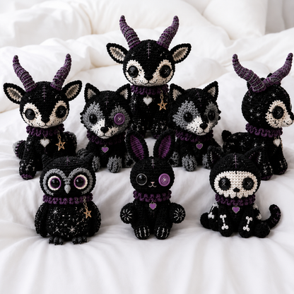 Gothic Animal Crochet Patterns – Spooky Amigurumi PDF Pattern Set