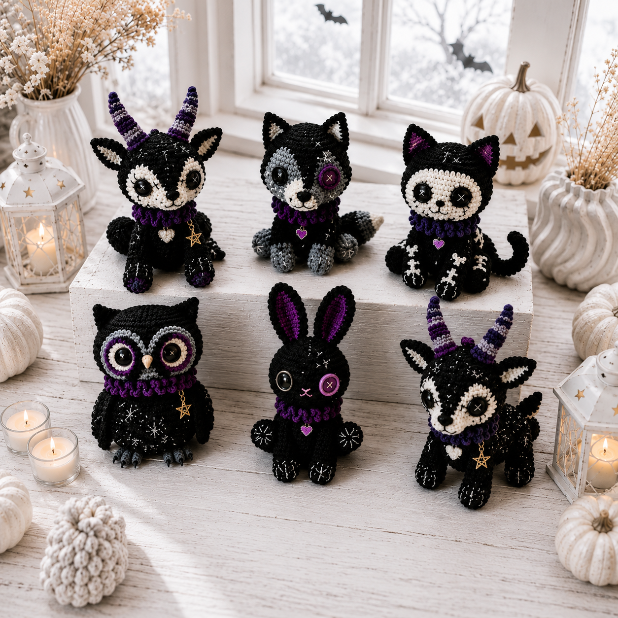 Gothic Animal Crochet Patterns – Spooky Amigurumi PDF Pattern Set