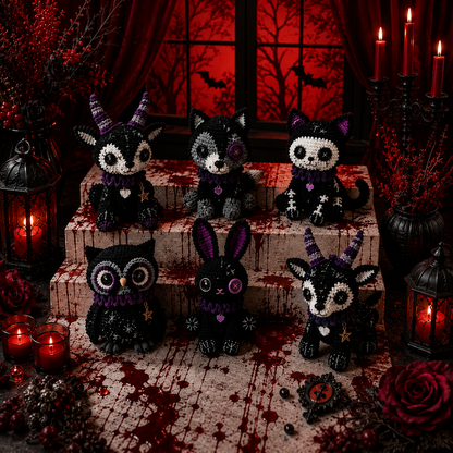 Gothic Animal Crochet Patterns – Spooky Amigurumi PDF Pattern Set