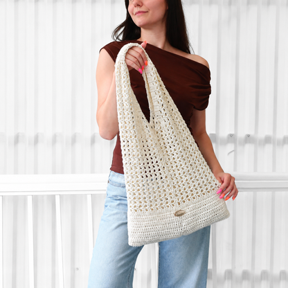 5 Sizes Easy Crochet Bag Pattern PDF | Sydney Crochet Tote Bag | Mesh Market Bag | Beach & Shopping Bag | Beginner-Friendly | Instant Download + Video Tutorial