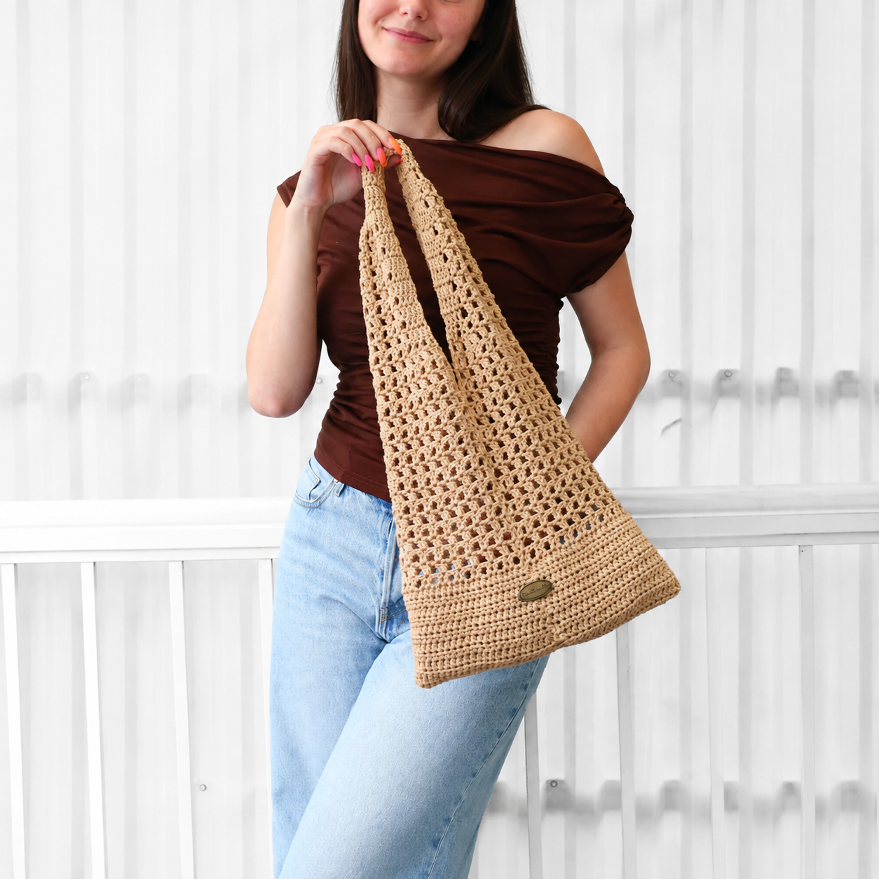 5 Sizes Easy Crochet Bag Pattern PDF | Sydney Crochet Tote Bag | Mesh Market Bag | Beach & Shopping Bag | Beginner-Friendly | Instant Download + Video Tutorial