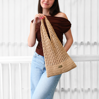 5 Sizes Easy Crochet Bag Pattern PDF | Sydney Crochet Tote Bag | Mesh Market Bag | Beach & Shopping Bag | Beginner-Friendly | Instant Download + Video Tutorial