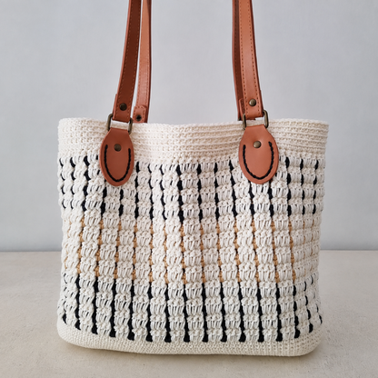 Elvina Crochet Tote Bag Pattern PDF | Beginner-Friendly Shoulder Tote | Elegant Market Bag | Modern Crochet Purse Tutorial | Instant Digital Download
