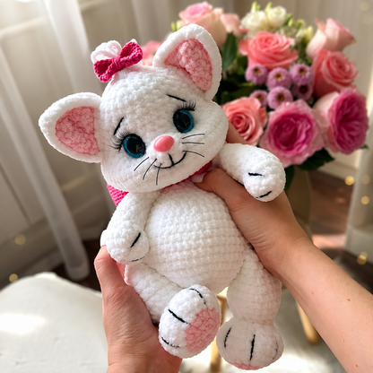 Kitty with a Bow Crochet Pattern PDF | Cute Cat Amigurumi Pattern | Low-Sew Plush Kitten | Beginner Friendly | Instant Download
