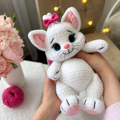 Kitty with a Bow Crochet Pattern PDF | Cute Cat Amigurumi Pattern | Low-Sew Plush Kitten | Beginner Friendly | Instant Download
