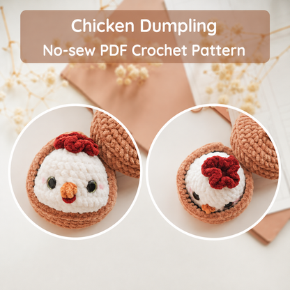 Dumpling Farm Animals No-Sew Crochet Pattern Bundle | 10-in-1 Amigurumi Bao Animals + Steamer Basket | Beginner PDF Pattern