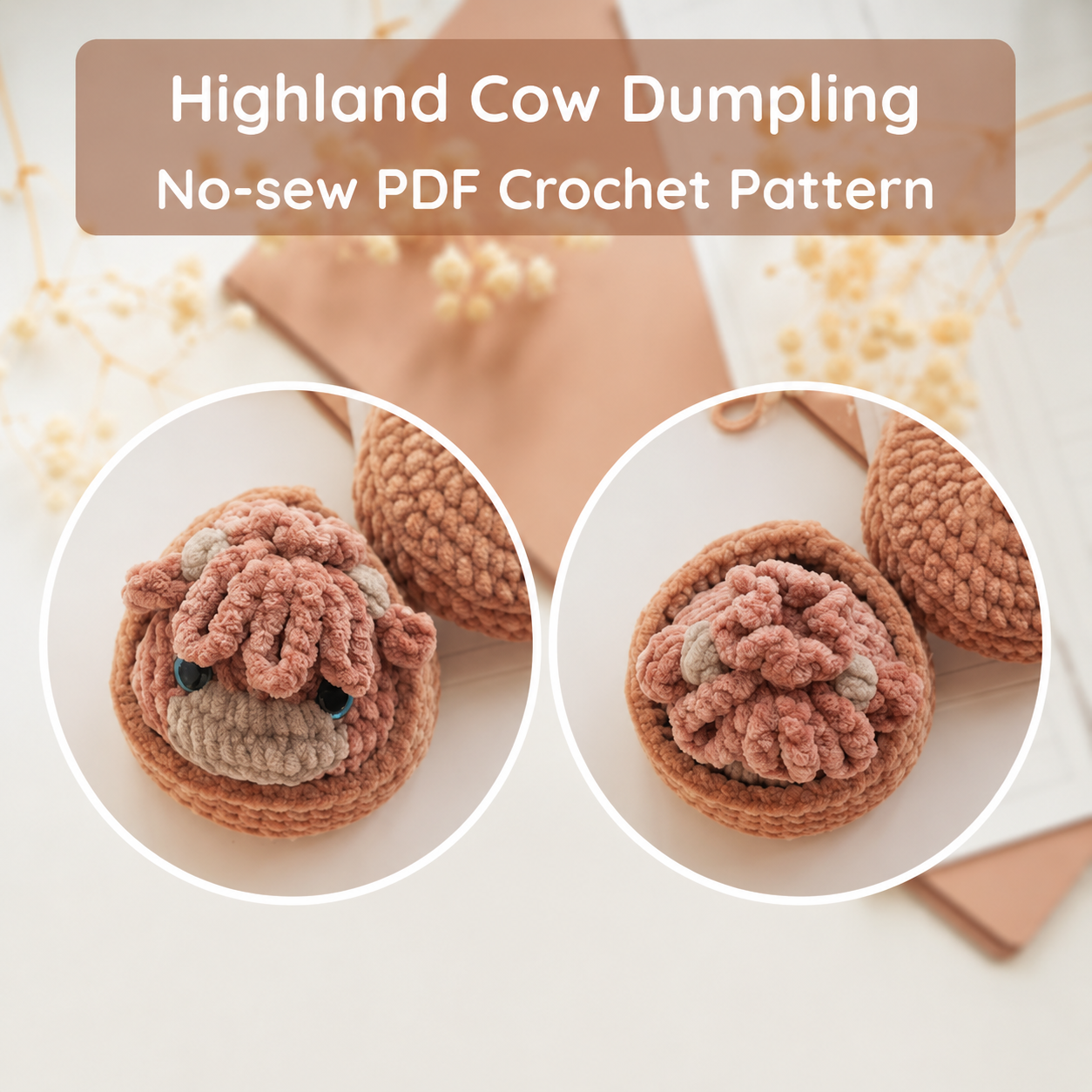 Dumpling Farm Animals No-Sew Crochet Pattern Bundle | 10-in-1 Amigurumi Bao Animals + Steamer Basket | Beginner PDF Pattern