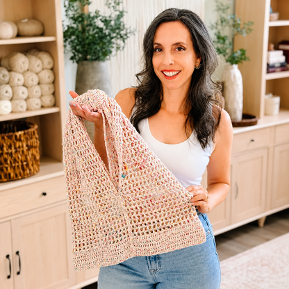 Knotted Mesh Crochet Bag Pattern PDF | Easy Mesh Market Tote | 3 Sizes Crochet Bag Tutorial | Beach Bag | Beginner-Friendly | Instant Digital Download