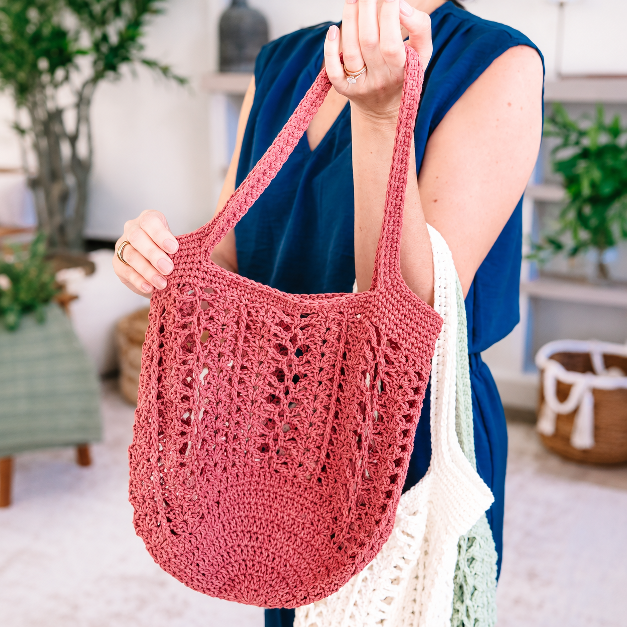 Willow Mesh Crochet Market Bag Pattern PDF | Easy Reusable Tote Bag | Beginner-Friendly Grocery & Beach Bag | 3 Sizes | Instant Digital Download