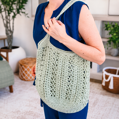 Willow Mesh Crochet Market Bag Pattern PDF | Easy Reusable Tote Bag | Beginner-Friendly Grocery & Beach Bag | 3 Sizes | Instant Digital Download