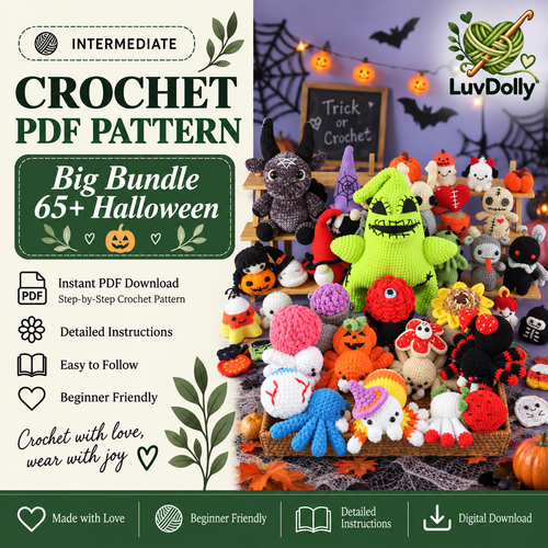 65+ Halloween Crochet Pattern Bundle PDF | Spooky Amigurumi Plushies, Ghost Pumpkin Spider Witch & More | Halloween Crochet Mega Bundle | Digital Download