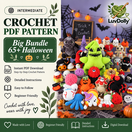 65+ Halloween Crochet Pattern Bundle PDF | Spooky Amigurumi Plushies, Ghost Pumpkin Spider Witch & More | Halloween Crochet Mega Bundle | Digital Download