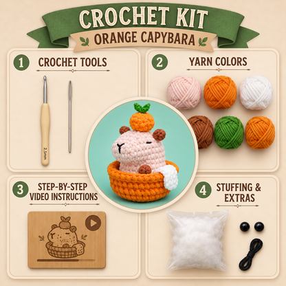 Juju The Capy In-a-Bath Crochet Kit - Golden Wool