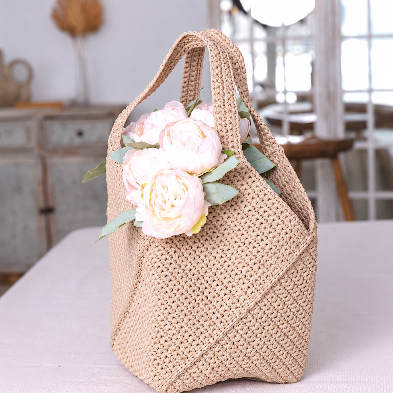 Crochet Tote Bag Pattern PDF | Beginner-Friendly Shoulder Bag Tutorial | Modern Beach Tote | Shopping Bag Crochet Pattern | Instant Download + Video Tutorial