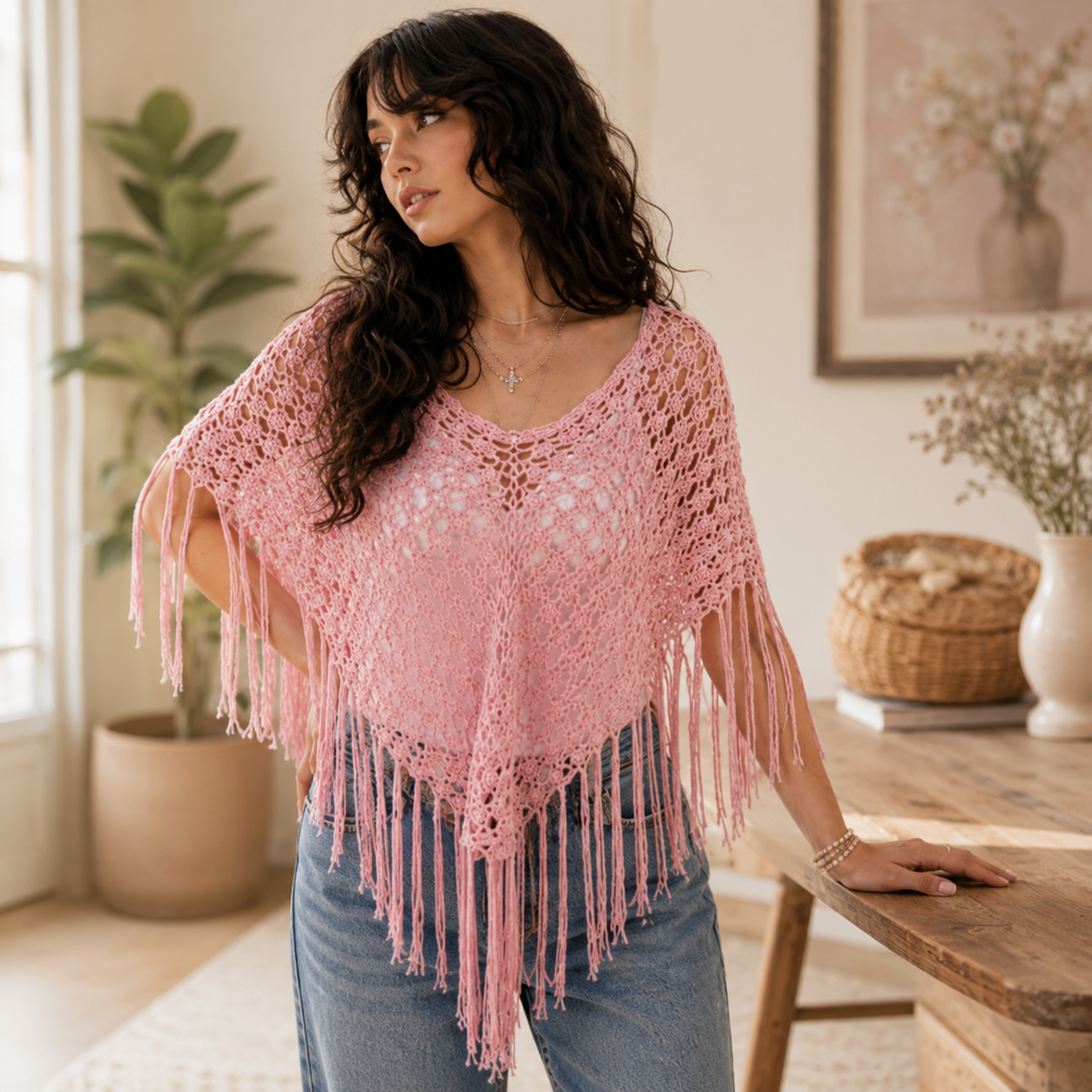 CROCHET PATTERN & VIDEO/ Sienna Poncho Crochet Pattern, Crochet Shawl Pattern, Pdf Pattern - Golden Wool