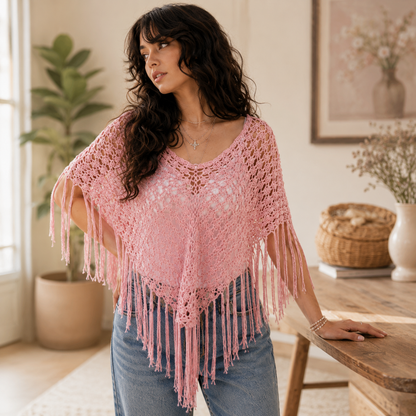CROCHET PATTERN & VIDEO/ Sienna Poncho Crochet Pattern, Crochet Shawl Pattern, Pdf Pattern - Golden Wool