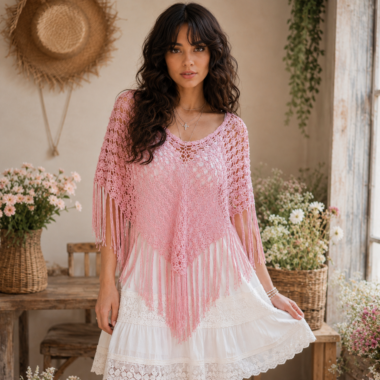 CROCHET PATTERN & VIDEO/ Sienna Poncho Crochet Pattern, Crochet Shawl Pattern, Pdf Pattern - Golden Wool