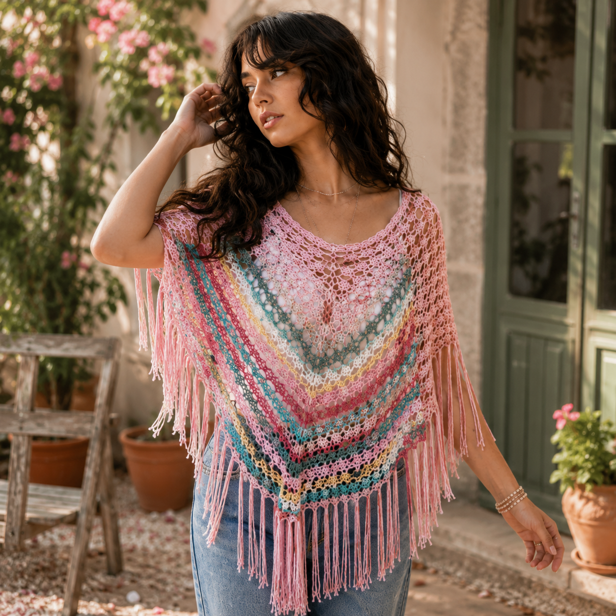 CROCHET PATTERN & VIDEO/ Sienna Poncho Crochet Pattern, Crochet Shawl Pattern, Pdf Pattern - Golden Wool