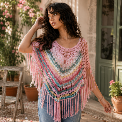 CROCHET PATTERN & VIDEO/ Sienna Poncho Crochet Pattern, Crochet Shawl Pattern, Pdf Pattern - Golden Wool