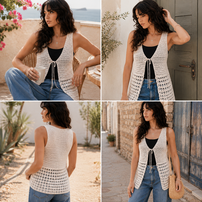 CROCHET PATTERN & VIDEO/ Solstice Vest, Crochet Vest Pattern, Summer Crochet, Beach wear, Women's Crochet, Pdf