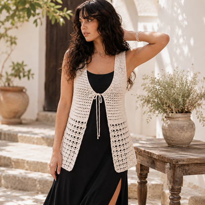 CROCHET PATTERN & VIDEO/ Solstice Vest, Crochet Vest Pattern, Summer Crochet, Beach wear, Women's Crochet, Pdf